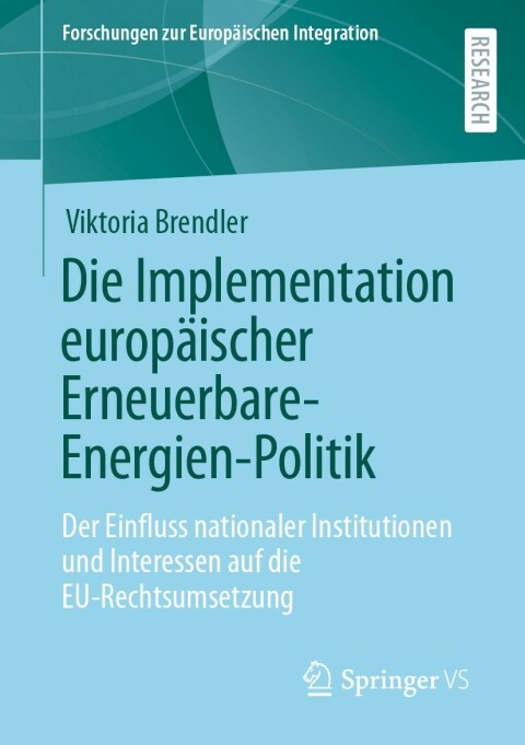 Cover image for book Die Implementation europäischer Erneuerbare-Energien-Politik