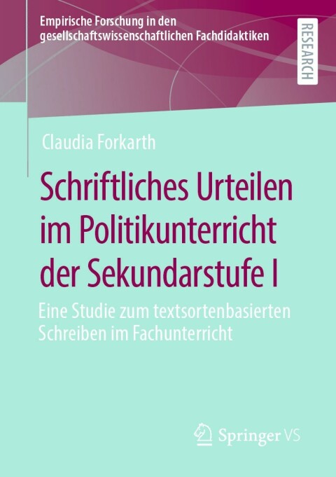 Cover image for book Schriftliches Urteilen im Politikunterricht der Sekundarstufe I