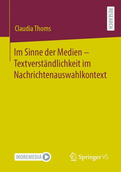 Cover image for book Im Sinne der Medien – Textverständlichkeit im Nachrichtenauswahlkontext