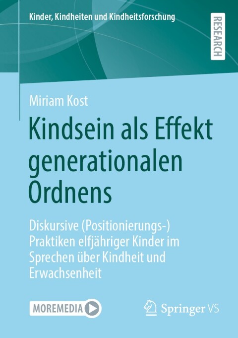 Cover image for book Kindsein als Effekt generationalen Ordnens