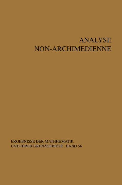 Cover image for book Analyse non-archimedienne