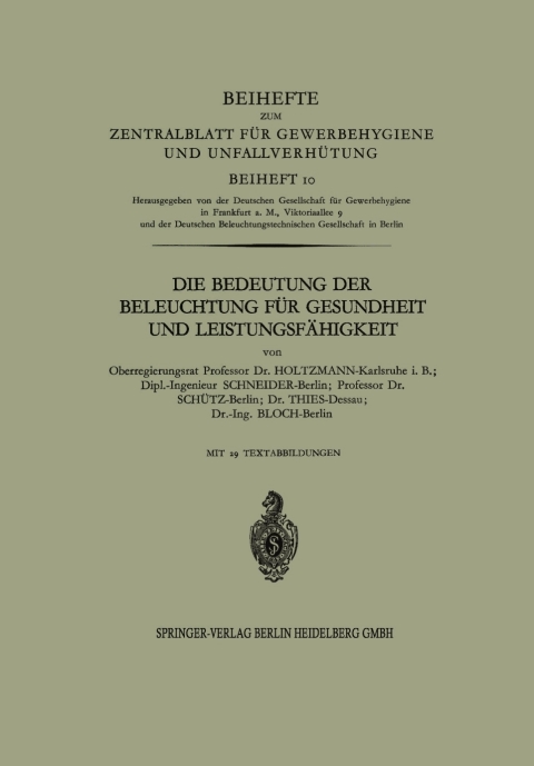 Cover image for book Die Bedeutung der Beleuchtung für Gesundheit und Leistungsfähigkeit