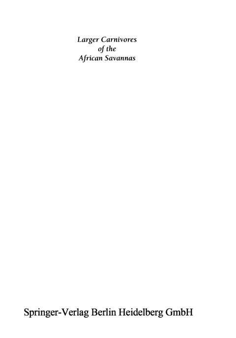 Cover image for book Larger Carnivores of the African Savannas