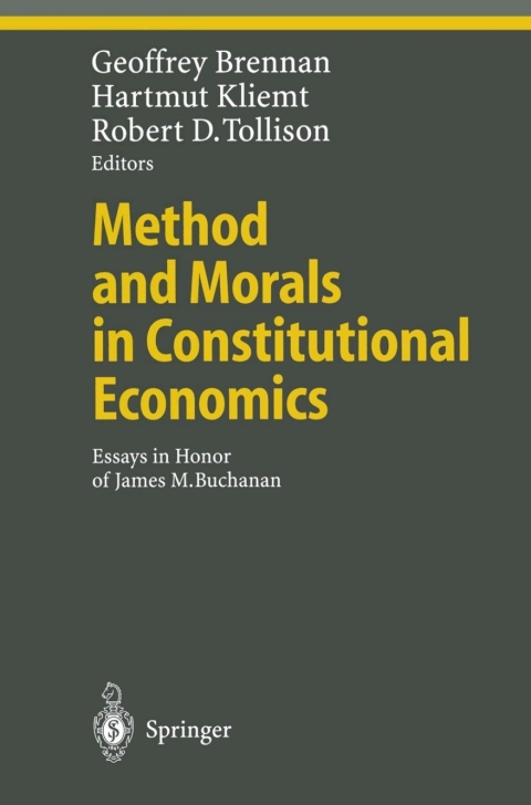Cover image for book Method and Morals in Constitutional Economics