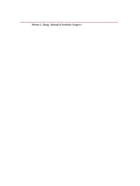 Cover image for book Manual of Aesthetic Surgery 1