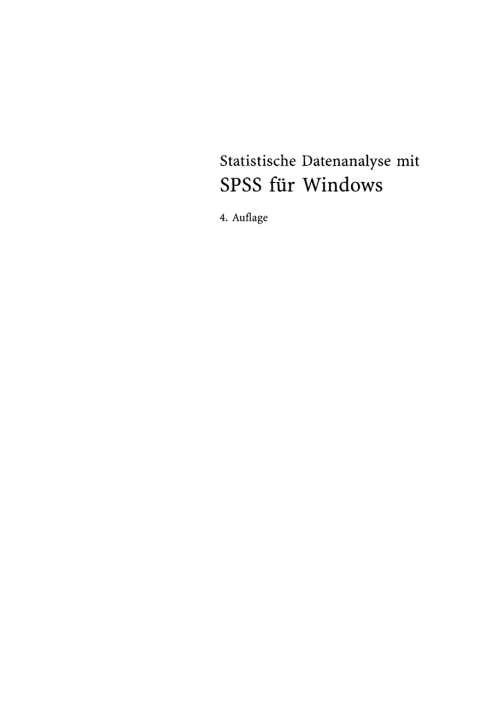 Cover image for book Statistische Datenanalyse mit SPSS für Windows