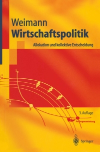 Cover image: Wirtschaftspolitik 3rd edition 9783540012733