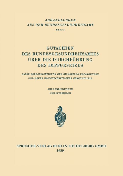 Cover image for book Gutachten des Bundesgesundheitsamtes über die Durchführung des Impfgesetzes