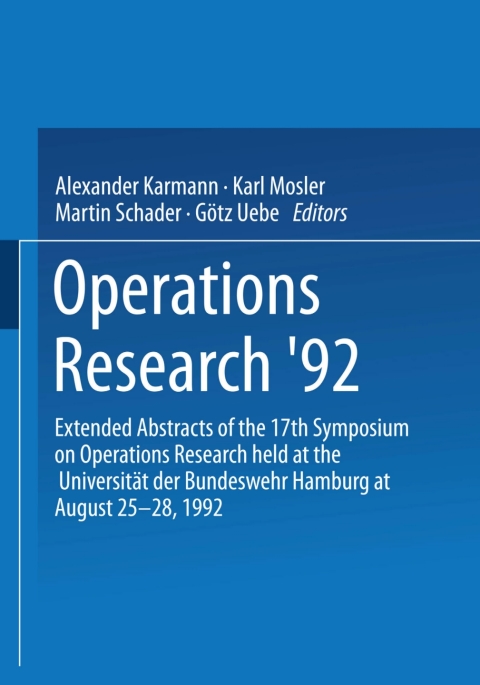 Cover image for book Operations Research ’92