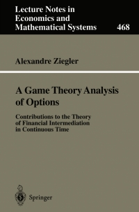 Cover image: A Game Theory Analysis of Options 9783540656289