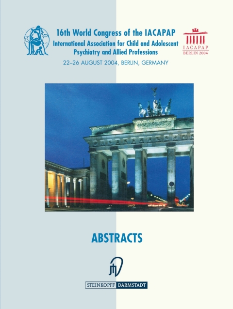 Cover image for book Books of Abstracts of the 16th World Congress of the International Association for Child and Adolescent Psychiatry and Allied Professions (IACAPAP)