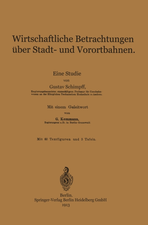 Cover image for book Wirtschaftliche Betrachtungen über Stadt- und Vorortbahnen