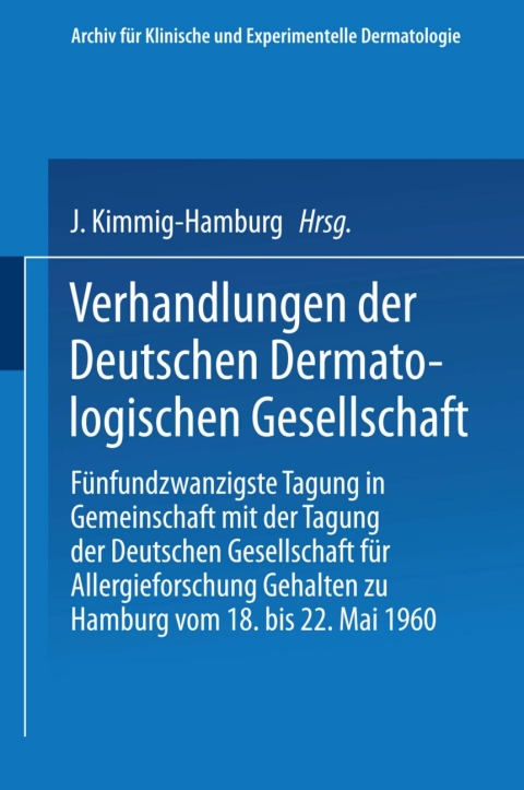 Cover image for book Verhandlungen der Deutschen Dermatologischen Gesellschaft