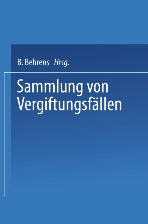 Cover image for book Sammlung von vergiftungsfällen