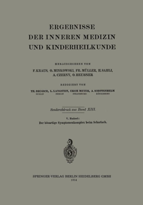 Cover image for book Der bösartige Symptomenkomplex beim Scharlach