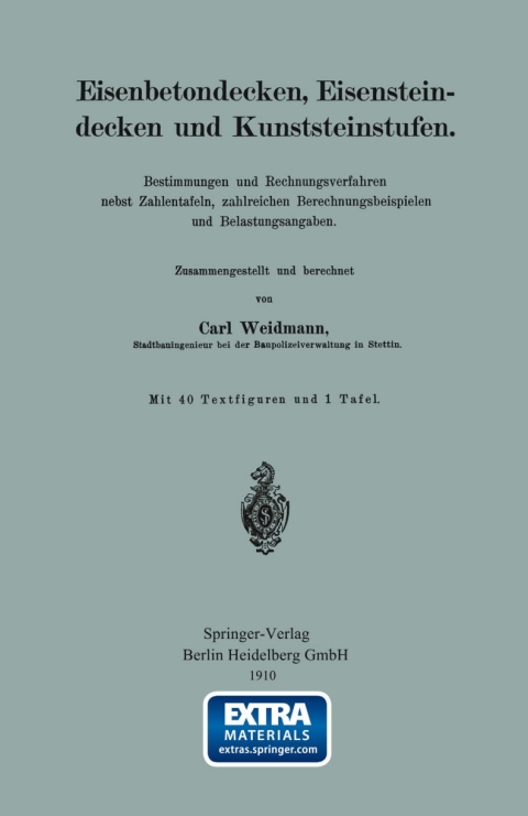 Cover image for book Eisenbetondecken, Eisensteindecken und Kunststeinstufen