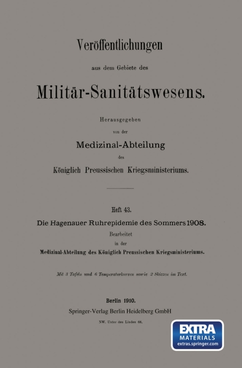 Cover image for book Die Hagenauer Ruhrepidemie des Sommers 1908