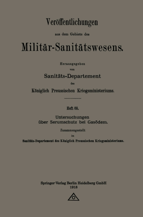 Cover image for book Untersuchungen über Serumschutz bei Gasödem