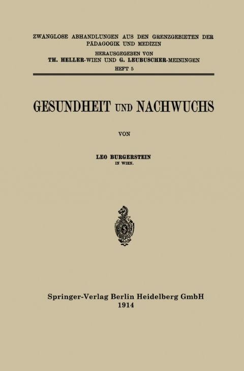 Cover image for book Gesundheit und Nachwuchs