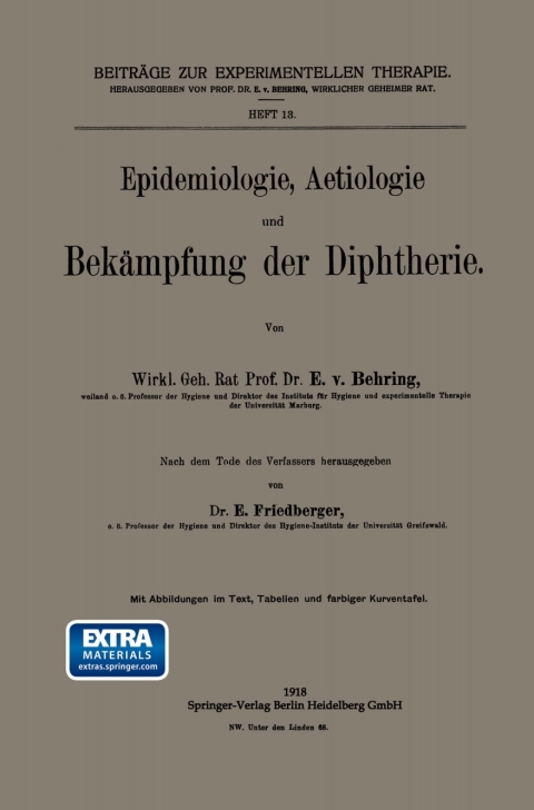 Cover image for book Epidemiologie, Aetiologie und Bekämpfung der Diphtherie