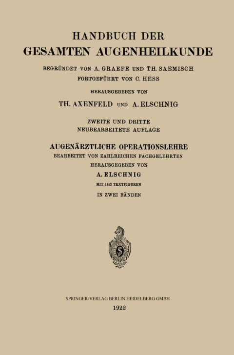Cover image for book Augenärztliche Operationslehre