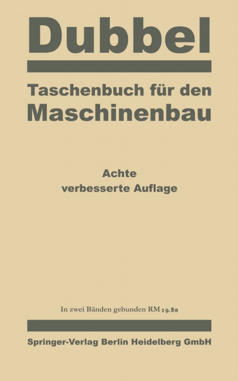 Cover image for book Taschenbuch für den Maschinenbau