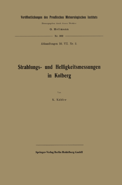 Cover image for book Strahlungs- und Helligkeitsmessungen in Kolberg