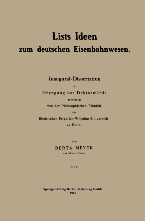 Cover image for book Lists Ideen zum deutschen Eisenbahnwesen