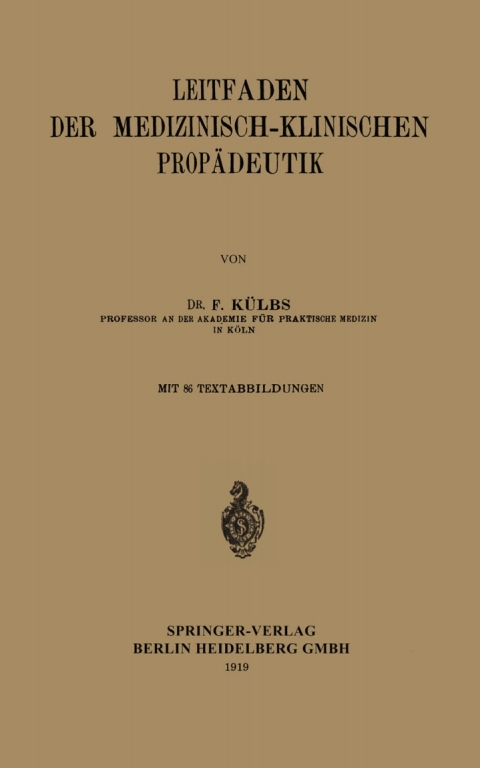 Cover image for book Leitfaden der medizinisch-klinischen Propädeutik