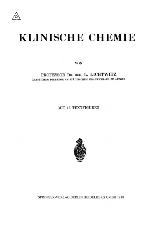 Cover image for book Klinische Chemie