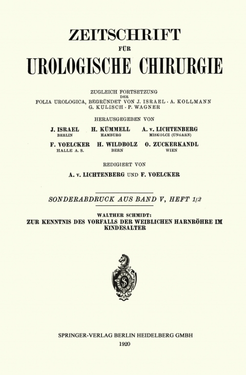 Cover image for book Zur Kenntnis des Vorfalls der weiblichen Harnröhre im Kindesalter