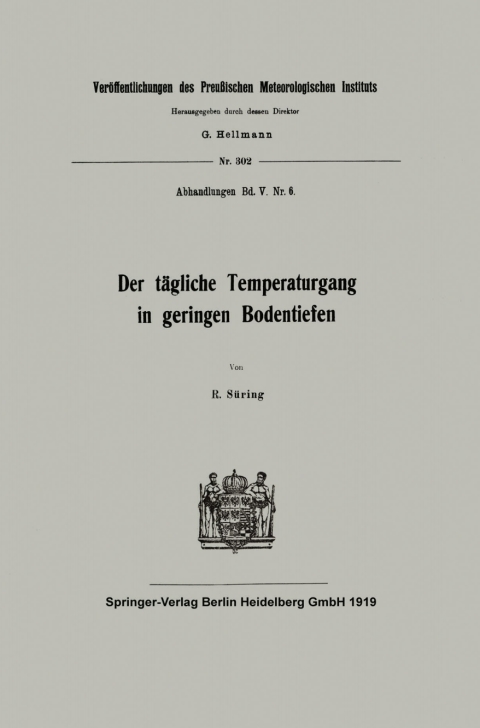 Cover image for book Der tägliche Temperaturgang in geringen Bodentiefen