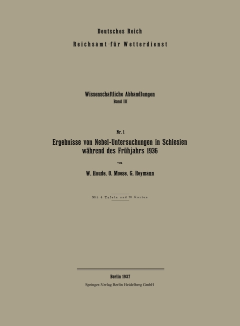 Cover image for book Ergebnisse von Nebel-Untersuchungen in Schlesien während des Frühjahrs 1936