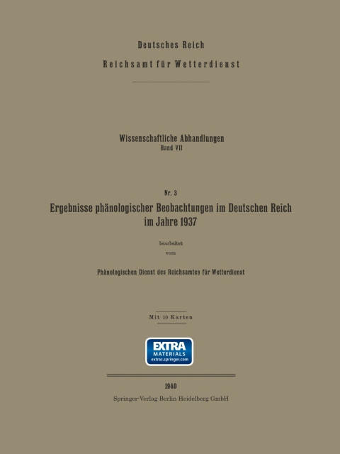 Cover image for book Ergebnisse phänologischer Beobachtungen im Deutschen Reich im Jahre 1937