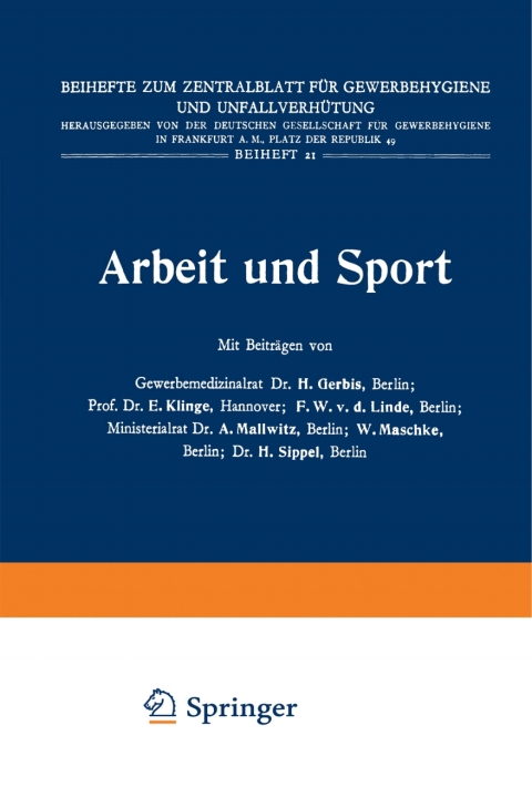 Cover image for book Arbeit und Sport