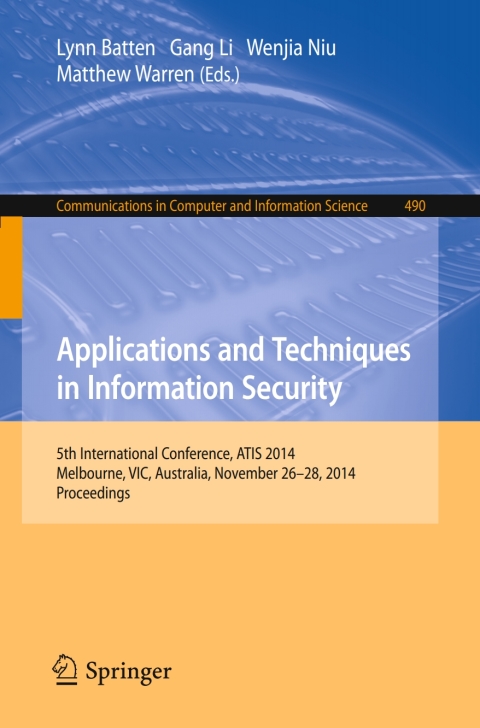 Cover image for book Applications and Techniques in Information Security
