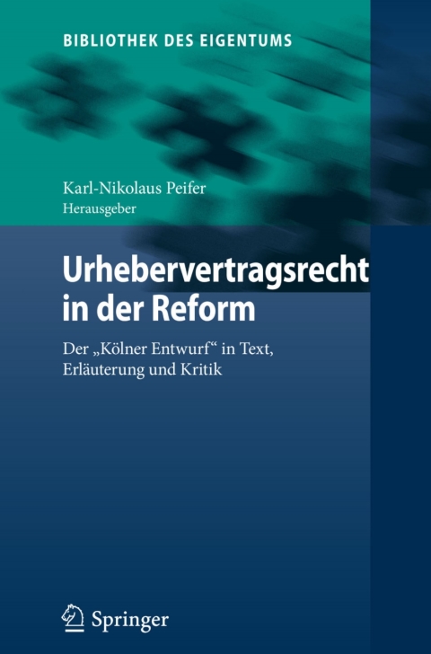 Cover image for book Urhebervertragsrecht in der Reform