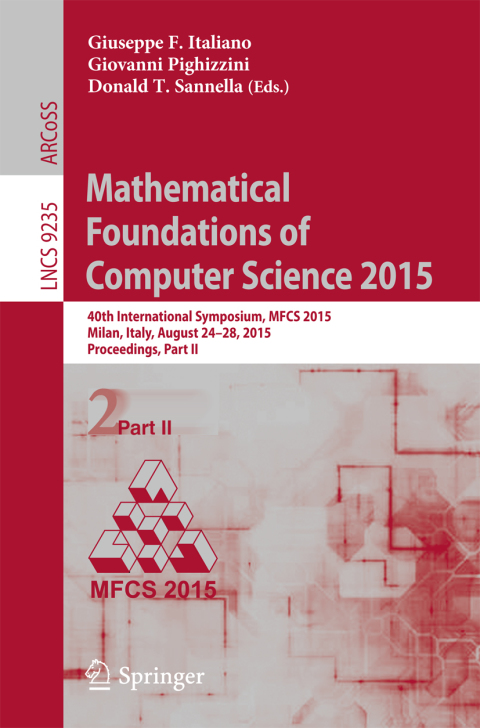 Cover image for book Mathematical Foundations of Computer Science 2015
