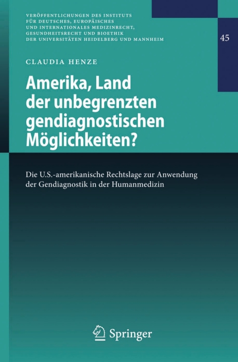 Cover image for book Amerika, Land der unbegrenzten gendiagnostischen Möglichkeiten?