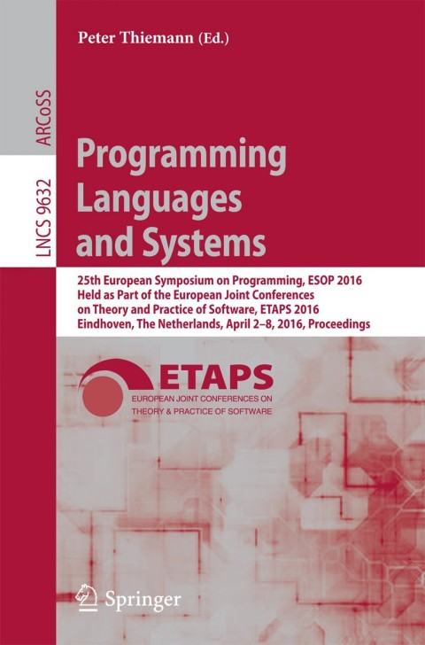 Cover image for book Programming Languages and Systems