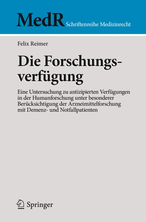 Cover image for book Die Forschungsverfügung