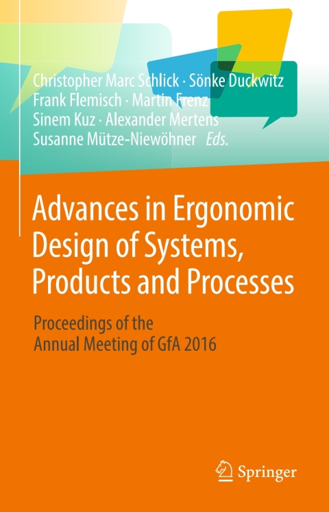 Cover image for book Advances in Ergonomic Design of Systems, Products and Processes