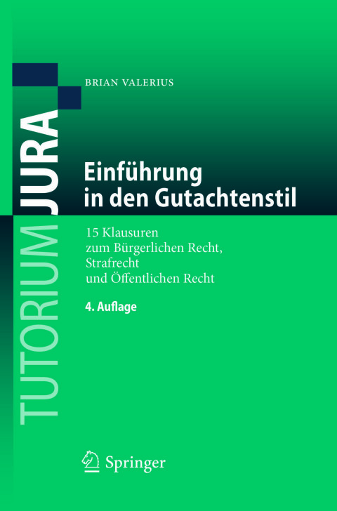 Cover image for book Einführung in den Gutachtenstil