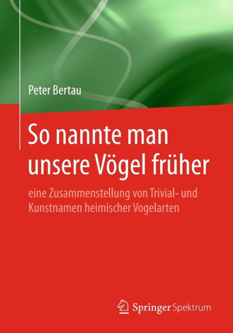 Cover image for book So nannte man unsere Vögel früher
