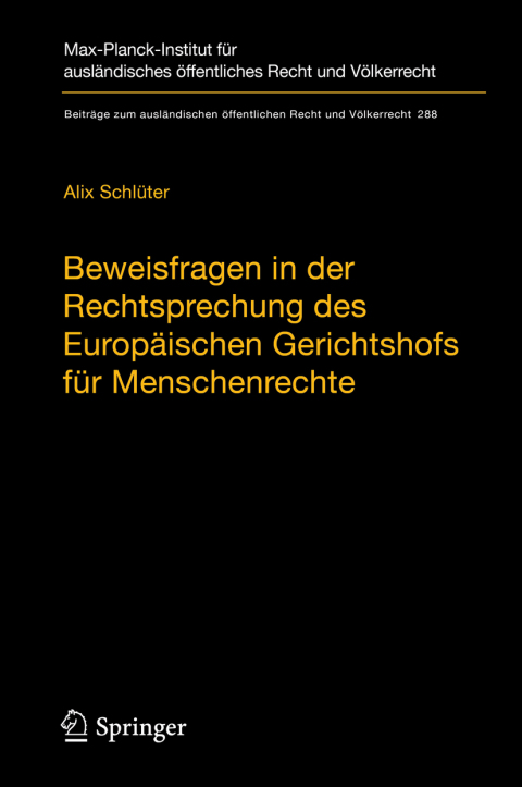 Cover image for book Beweisfragen in der Rechtsprechung des Europäischen Gerichtshofs für Menschenrechte