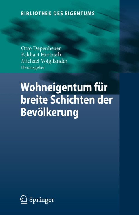 Cover image for book Wohneigentum für breite Schichten der Bevölkerung