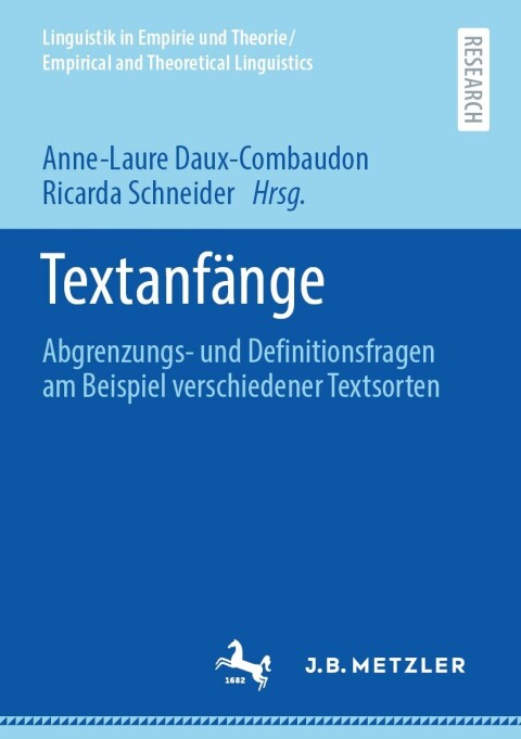 Cover image for book Textanfänge