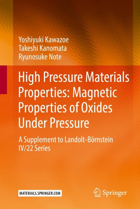 Cover image for book High Pressure Materials Properties: Magnetic Properties of Oxides Under Pressure
