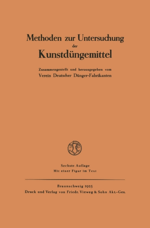 Cover image for book Methoden zur Untersuchung der Kunstdüngemittel