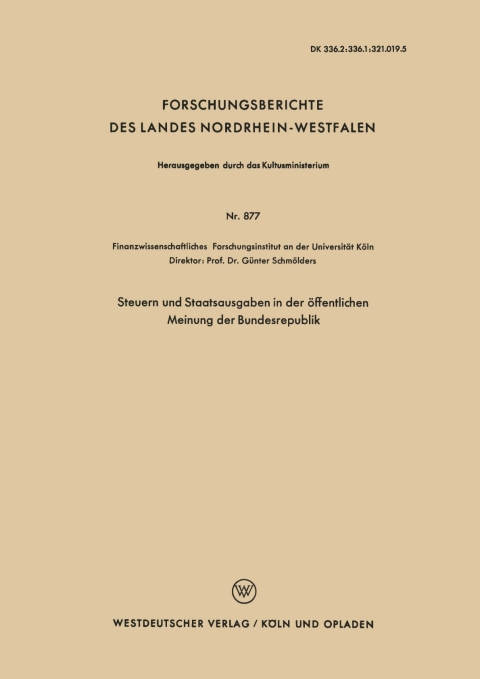 Cover image for book Steuern und Staatsausgaben in der öffentlichen Meinung der Bundesrepublik